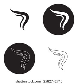 Smoke steam icon. Smoke smell icon illustration. Hot vapor fire doodle line logo. Hit stink, coffee, fragrance flame icon. EPS 10 AI