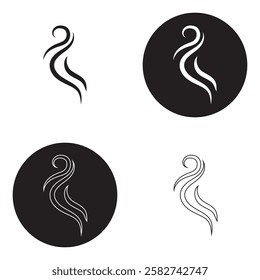Smoke steam icon. Smoke smell icon illustration. Hot vapor fire doodle line logo. Hit stink, coffee, fragrance flame icon. EPS 10 AI