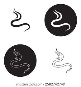 Smoke steam icon. Smoke smell icon illustration. Hot vapor fire doodle line logo. Hit stink, coffee, fragrance flame icon. EPS 10 AI