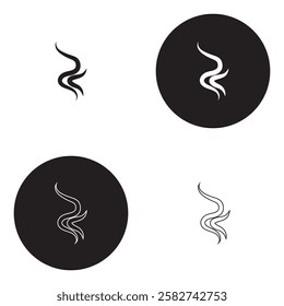 Smoke steam icon. Smoke smell icon illustration. Hot vapor fire doodle line logo. Hit stink, coffee, fragrance flame icon. EPS 10 AI