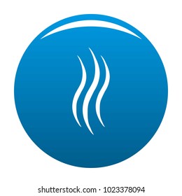 Smoke steam icon vector blue circle isolated on white background 