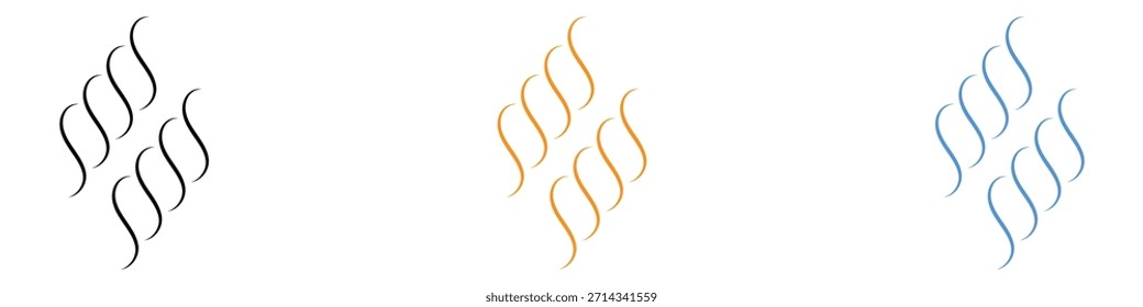 Vector de icono de vapor de Smoke. onda que fluye, símbolo de llama. Ilustración vectorial.