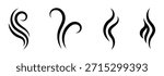 Smoke steam icon vector logo set. Smoke smell, steam aroma heat icon illustration. Smoke, steam, smog, smell symbols.