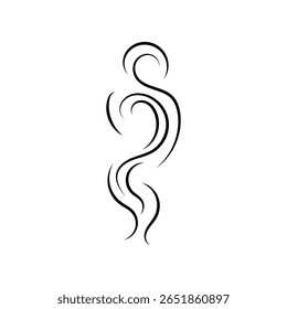 Fumaça ícone de vapor conjunto de logotipo vetorial. Cheiro de fumaça, aroma a vapor ícone de calor ilustração. Logotipo de linha de doodle de fogo de vapor quente. Acerte fedor, café, elementos de chama fragrância. Ilustração vetorial.