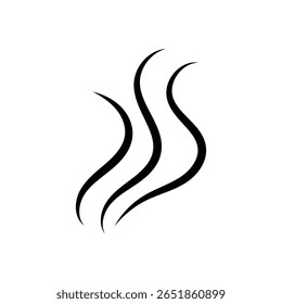 Fumaça ícone de vapor conjunto de logotipo vetorial. Cheiro de fumaça, aroma a vapor ícone de calor ilustração. Logotipo de linha de doodle de fogo de vapor quente. Acerte fedor, café, elementos de chama fragrância. Ilustração vetorial.