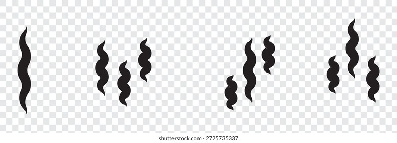 Logotipo del Vector del icono del vapor de Smoke fijado en fondo transparente