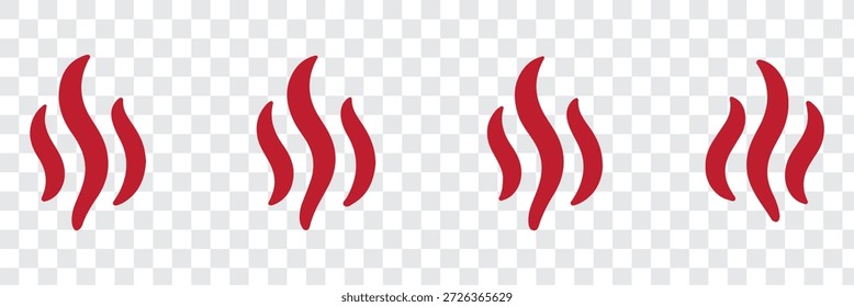 Conjunto de logotipo de Vector de icono de vapor de Smoke. Ilustración de ícono de calor de aroma de vapor, olor de Smoke. Logo de la línea de doodle de fuego de vapor caliente. Hit apesta, café, Elementos de la llama de la fragancia. Ilustración vectorial.