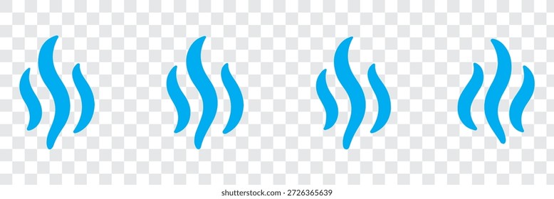 Conjunto de logotipo de Vector de icono de vapor de Smoke. Ilustración de ícono de calor de aroma de vapor, olor de Smoke. Logo de la línea de doodle de fuego de vapor caliente. Hit apesta, café, Elementos de la llama de la fragancia. Ilustración vectorial.