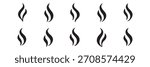Smoke steam icon vector set, Smoke smell. Vector illustration