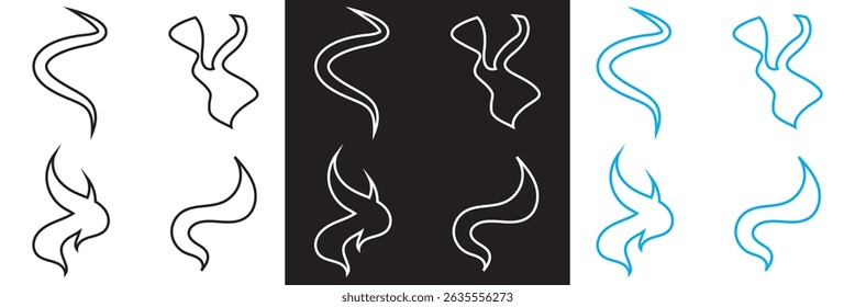 Smoke steam icon vector. Smoke smell,  Hit stink, coffee, fragrance flame elements. Vector for websites, mobile interfaces, presentations, banner, visual branding etc. Vector illustration. EPS 10