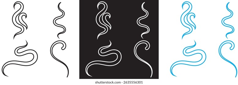 Smoke steam icon vector. Smoke smell,  Hit stink, coffee, fragrance flame elements. Vector for websites, mobile interfaces, presentations, banner, visual branding etc. Vector illustration. EPS 10
