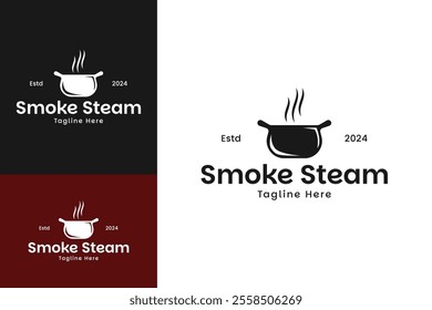 Smoke steam logo for restaurant or food design template vector illustration