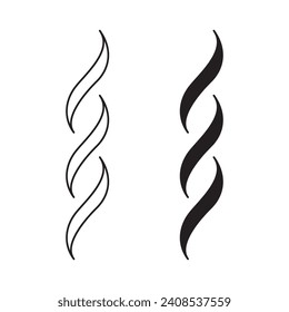 Smoke steam outline icon collection or set. Smoke steam Thin vector line art