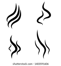 Smoke steam silhouette icon. Cooking steam or warm aroma smell mark, steaming vapour odour symbols. l. 