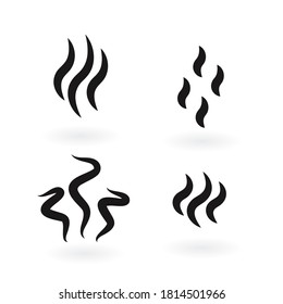 Smoke steam silhouette icon illustration isolated on white background