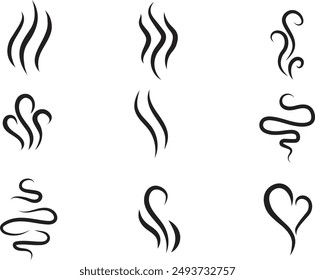 Smoke steam silhouette icon illustration isolated on white background