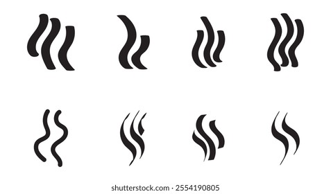 Smoke steam silhouette icon illustration isolated on white background