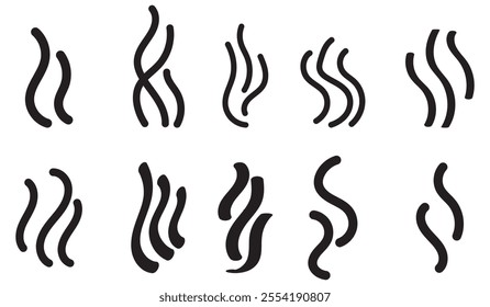 Smoke steam silhouette icon illustration isolated on white background