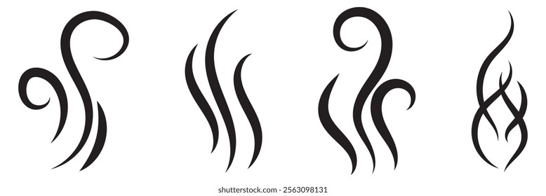 Smoke steam silhouette icon illustration isolated on white background