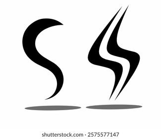 Smoke steam silhouette icon illustration isolated on white background