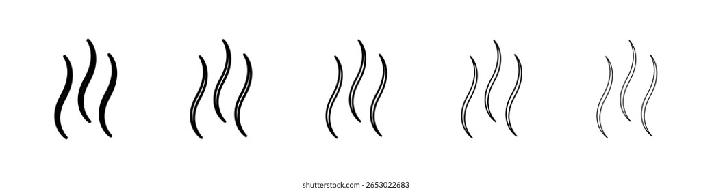 Smoke steam silhouette icon or logo illustration outline black style