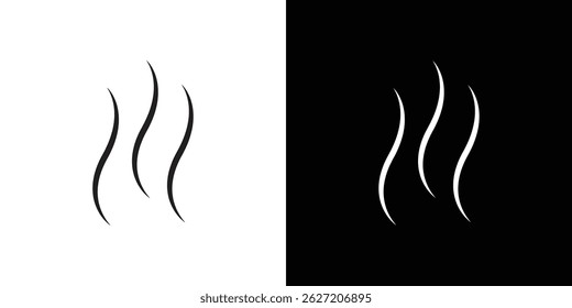 Smoke steam silhouette icon. Logotype vector set