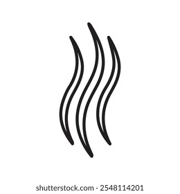 Smoke steam silhouette icon Outline set in black and white color