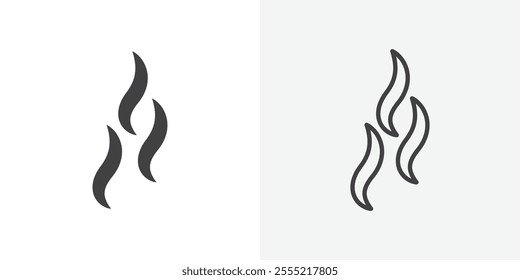 Smoke steam silhouette icon. outlined vector style.