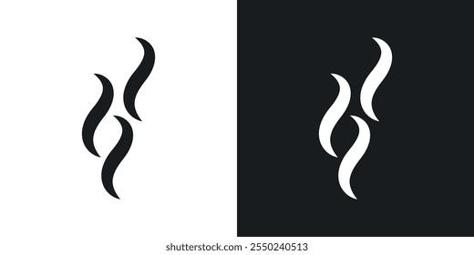 Smoke steam silhouette icon pack in black color.