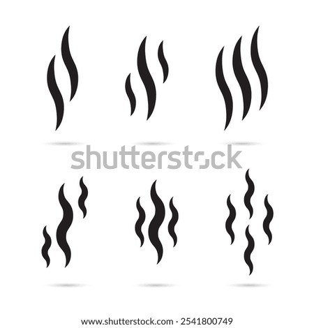 Smoke steam silhouette icon set of 