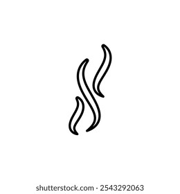 Smoke steam silhouette icon symbol collection on white background.