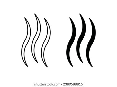 Smoke steam silhouette vector icon set. vector illustration