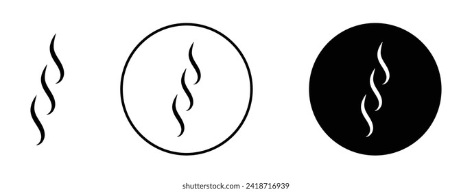 Smoke steam silhouette vector icon set collection. Smoke steam Outline flat Icon.