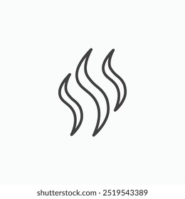 Smoke steam thin liner icon isolated