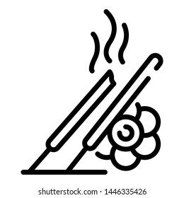 Smoke sticks icon. Outline smoke sticks vector icon for web design isolated on white background