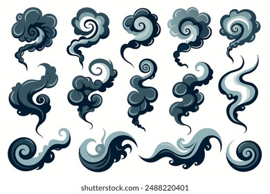 Smoke Swirl Line Art Design Sketch Illustration