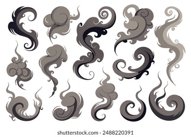 Smoke Swirl Line Art Graphic Design Drawing