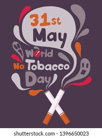 Smoke of Tobacco, World No Tobacco Day, Vector, Illustration