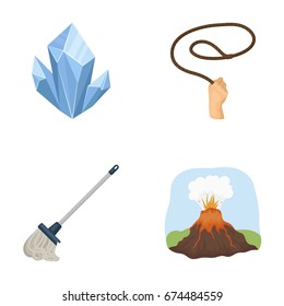 smoke, tourism, travel and other web icon in cartoon style.cleaning, mountain, volcano, icons in set collection.