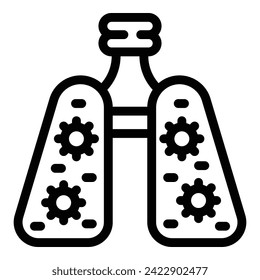 Smoke traffic lungs icon outline vector. Fumes gas car. Co2 emissions