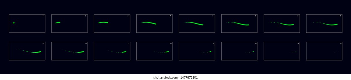 Smoke trail effect. smoke trail sprite sheet for game or cartoon or animation