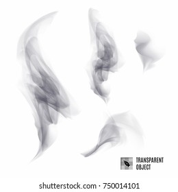 Smoke Transparent Texture on White Background. Beautiful Soft Smoke Cigarette Effect. Cloudy Texture Concept for Design Projects Templates