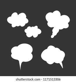 Smoke vector clouds. Fog and steam cartoon vector illustration
