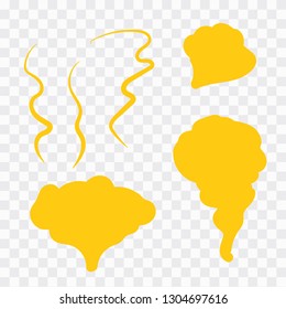 Smoke vector clouds. Fog and steam cartoon. Hand drawn doodle smoke, clouds and fog