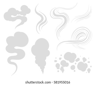 Smoke vector collection illustration set isolated on white