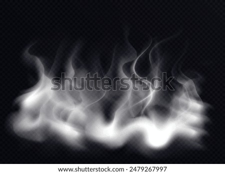 Smoke vector collection, isolated, transparent background.