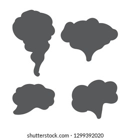 Smoke vector collection. Set of realistic white smoke steam, waves from coffee 