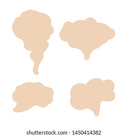 Smoke vector collection. Set of realistic white smoke steam, waves from coffee