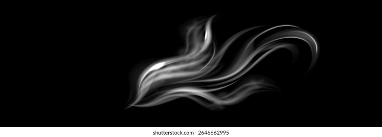 Coleção de vetores de fumaça. Fumaça de cigarro isolada branca. Efeito especial transparente. Ilustração vetorial.