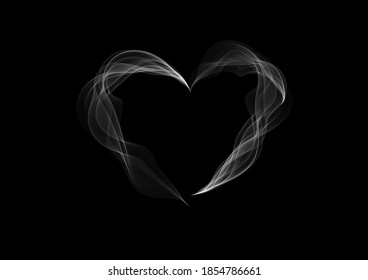 a smoke vector as heart symbol shape isolated on dark background ep01
